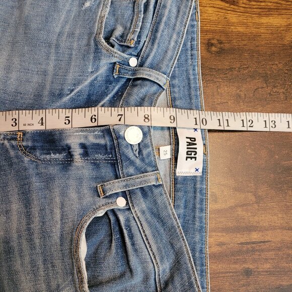 PAIGE Jeans Size 25 Verdugo Ankle Skinny Low Rise Raw Step Hem Rica - Picture 9 of 12